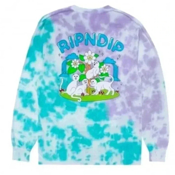 RIP N DIP “Magical Place” Tie‑Dye Long Sleeve Tee Women M Multi EUC - Picture 2 of 6